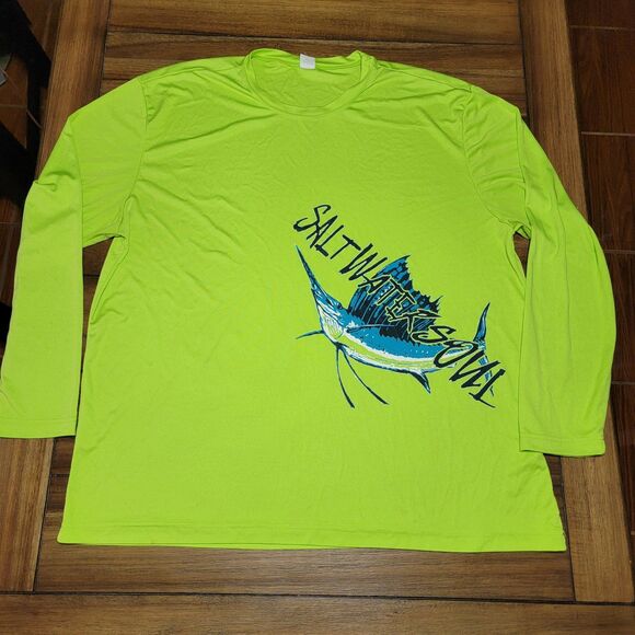 Salt Water Soul LS Green Unisex Tee - Size 2XL - Picture 1 of 5